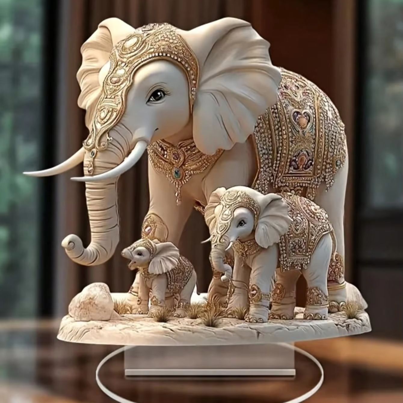 Abstract Sculpture Resin - Statues décoratives d'éléphant pour bureau, chambre