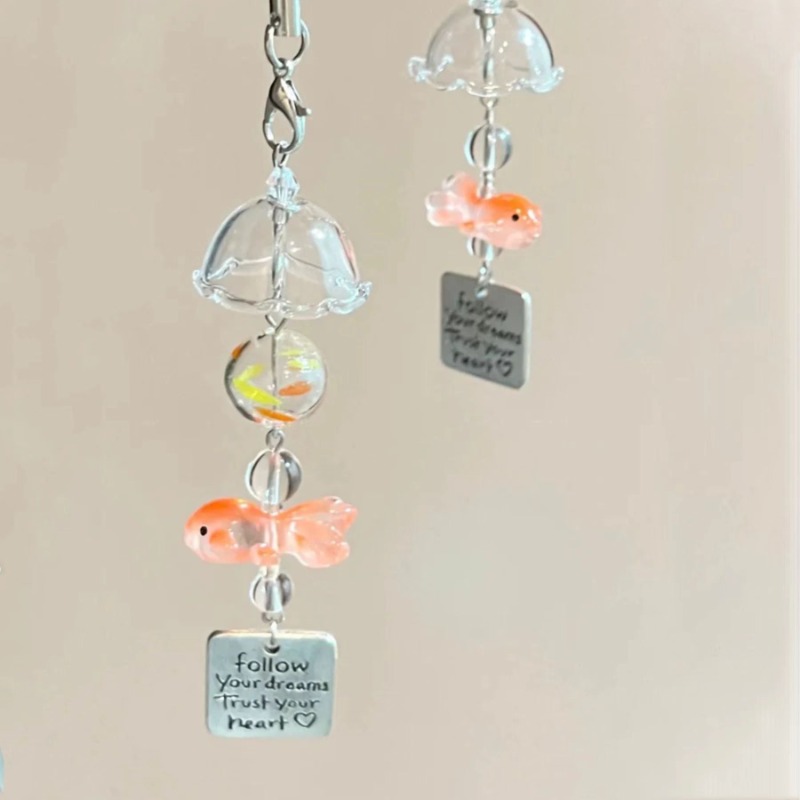 Boho Wind Chimes - Carillons éoliens de poisson rouge, breloque