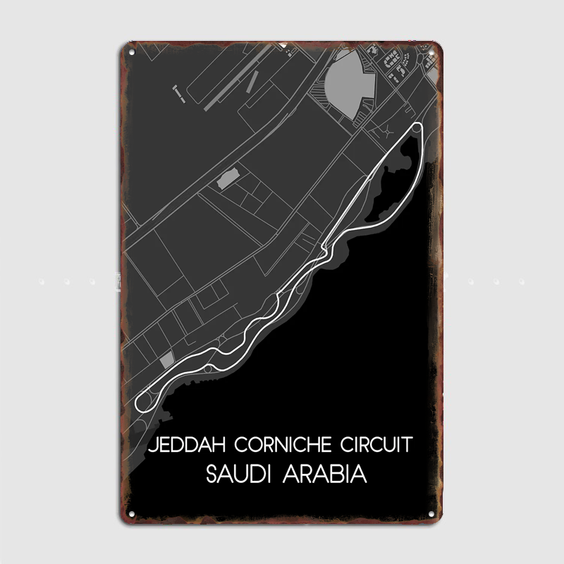 Home Decor Jeddah - Affiche en métal personnalisée du circuit