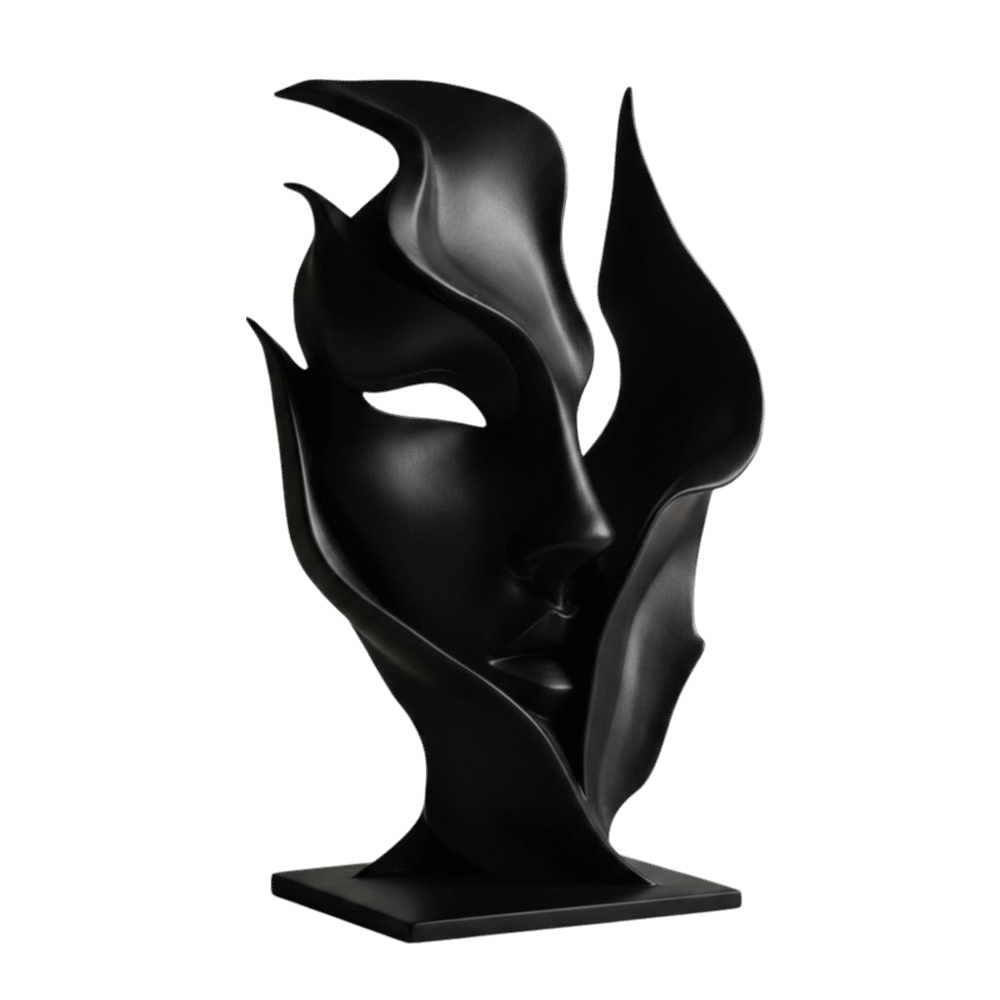 Abstract Sculpture Resin - Sculpture artistique amusante demi-visage, statue imprimée