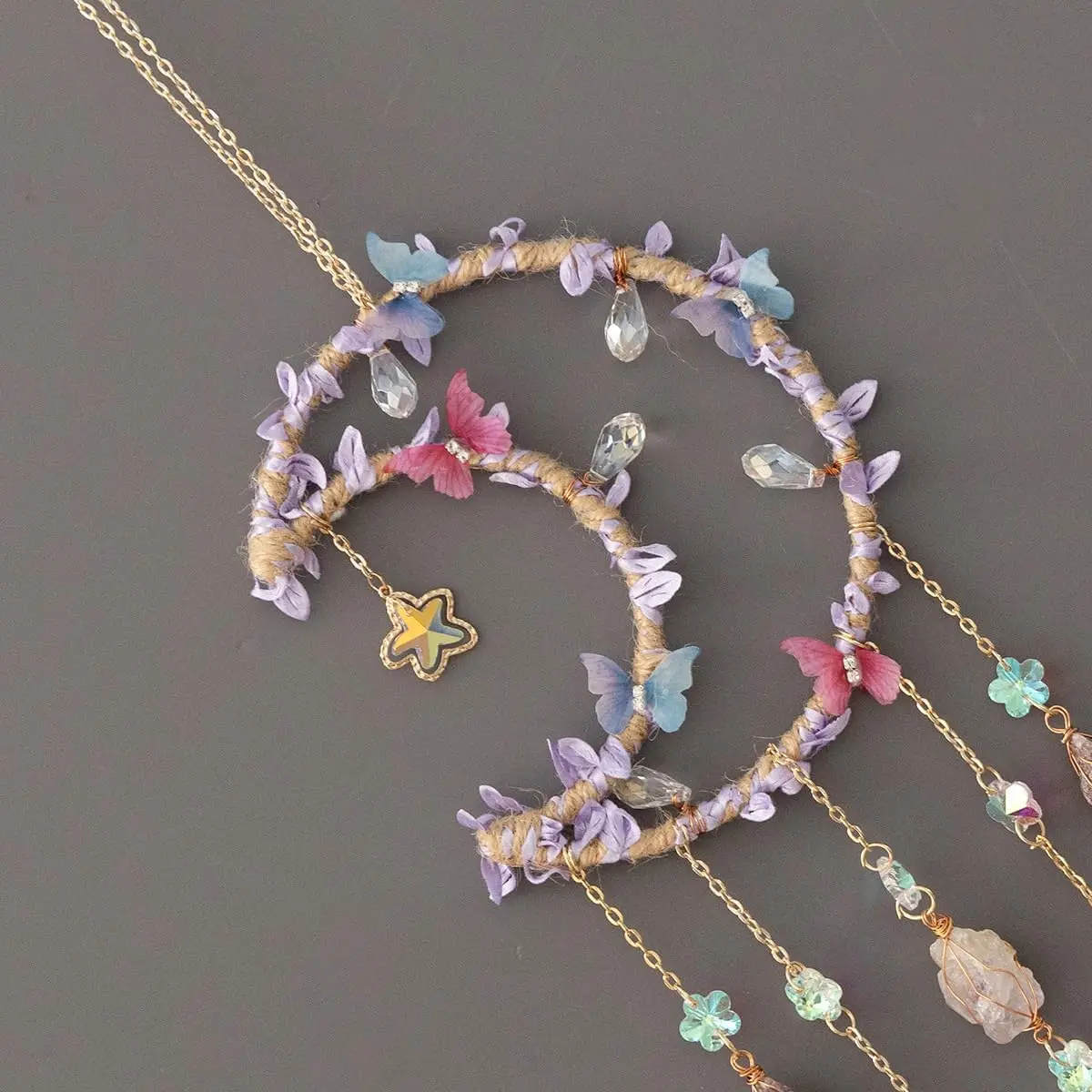 Boho Wind Chimes - Attrape-soleil en cristal, carillon éolien, attrape-rêves