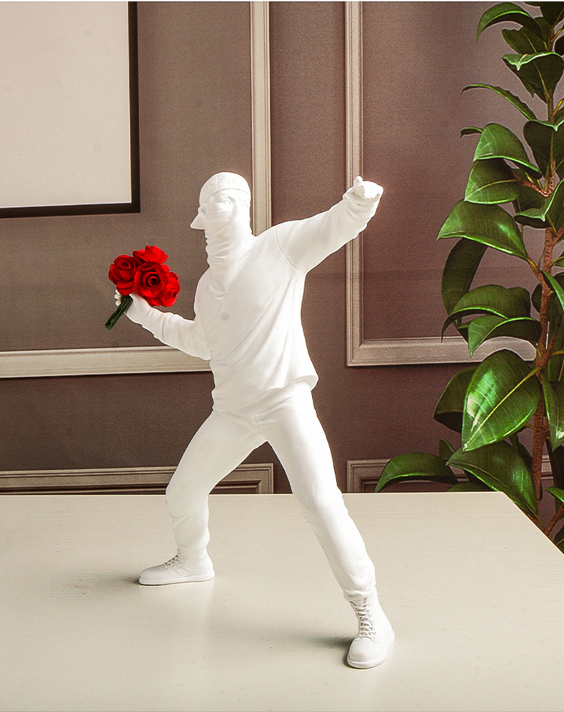 Abstract Sculpture Resin - Sculpture d'art abstrait Banksy Still Flower,