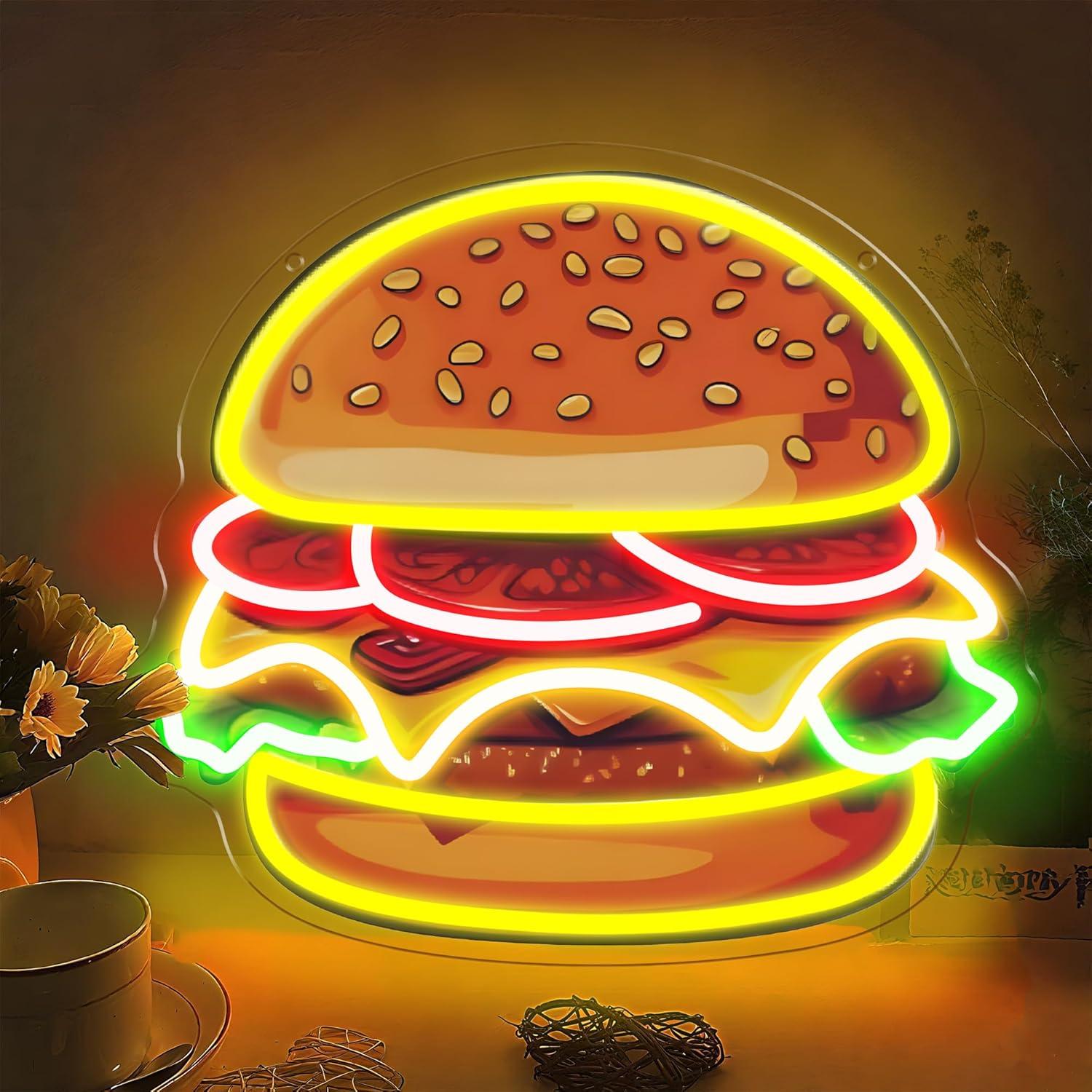 Enseigne néon LED Burger, Lumi - Home Decor Kitchen avis et prix
