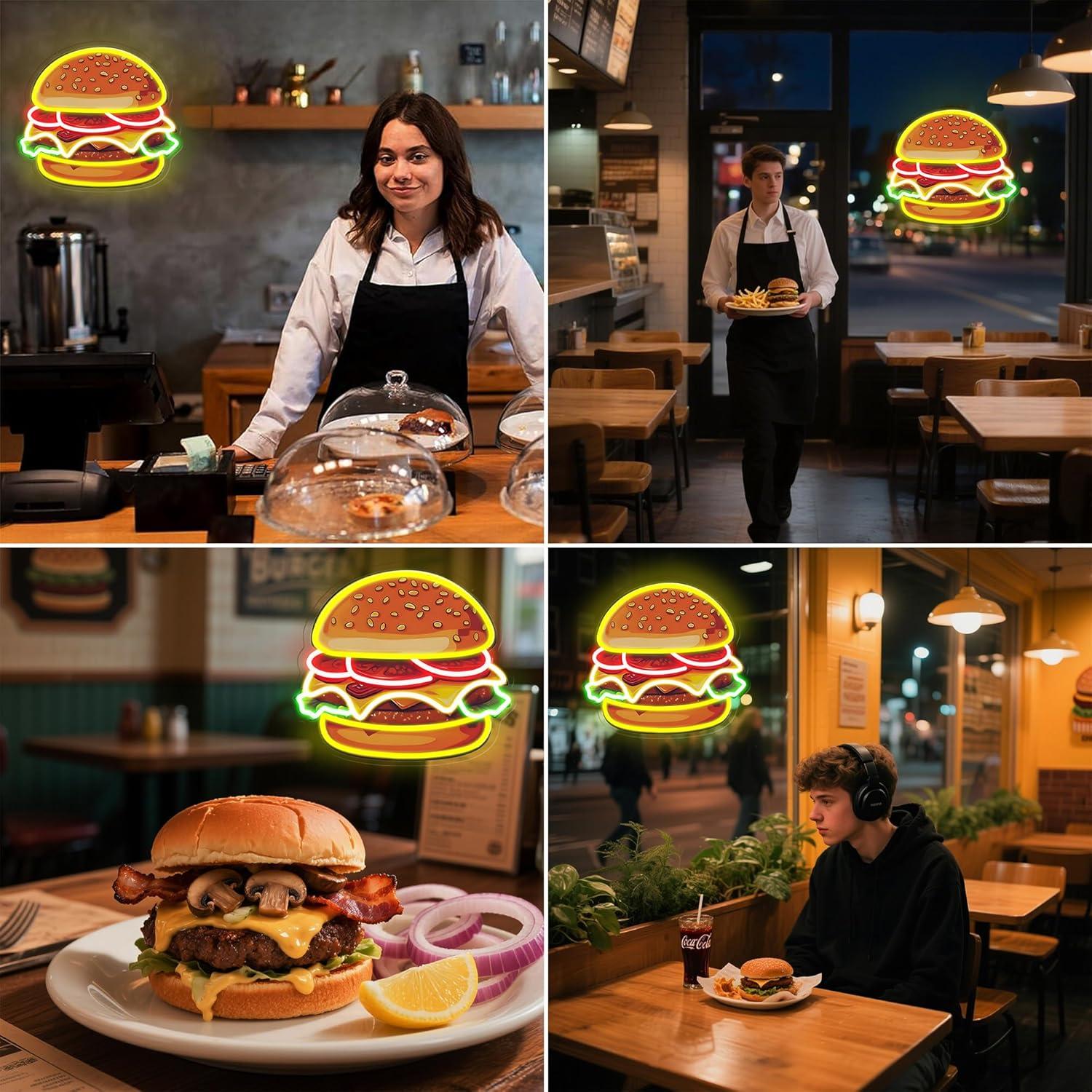 Enseigne néon LED Burger, Lumi - Home Decor Kitchen avis et prix
